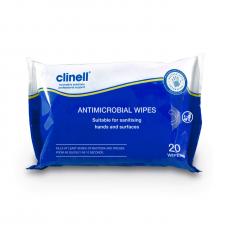 Clinell Antimicrobial Hand and Surface Wipes 20