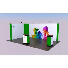 3 x 5 L Shaped Pop Up Exhibition Stand