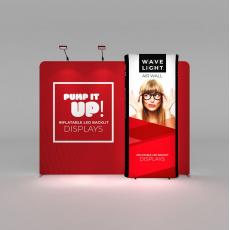 3m Fabric Exhibition Stand with Wavelight Displays