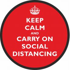 Floor Stickers for Social Distancing - Keep Calm in Red