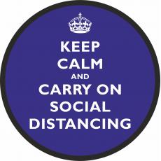 Floor Stickers for Social Distancing - Blue Keep Calm