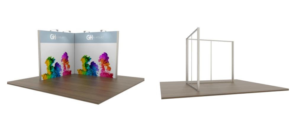 3x3 Modular Exhibition Stand two open sides