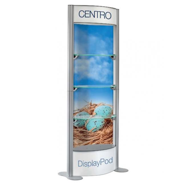 Centro Display Pod with Graphic infill panels and no front panels