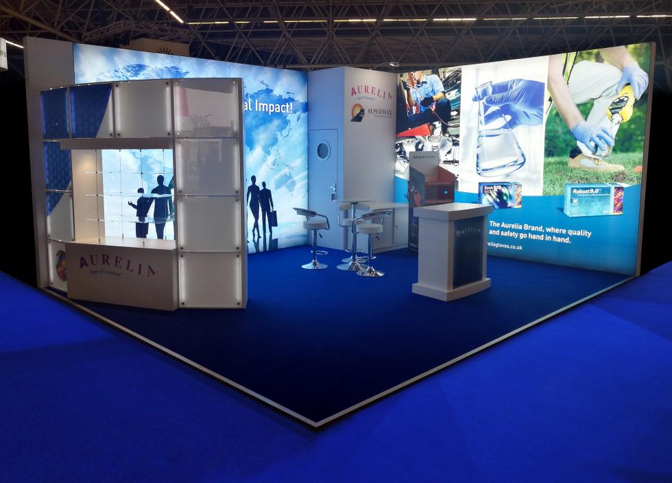 Aurelia Gloves | Lightbox Exhibition Stand | Exhibition Stand Lightboxes