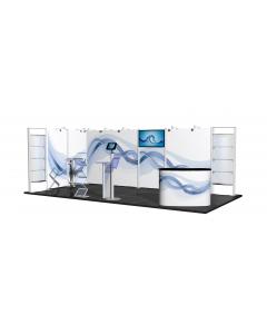 6m x 3m Centro Modular Exhibition Stand with AV and Product Displays