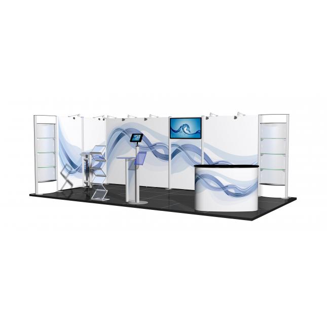 6m x 3m Centro modular stand with AV and product displays