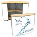 Curved Pop Up Counter with wood top