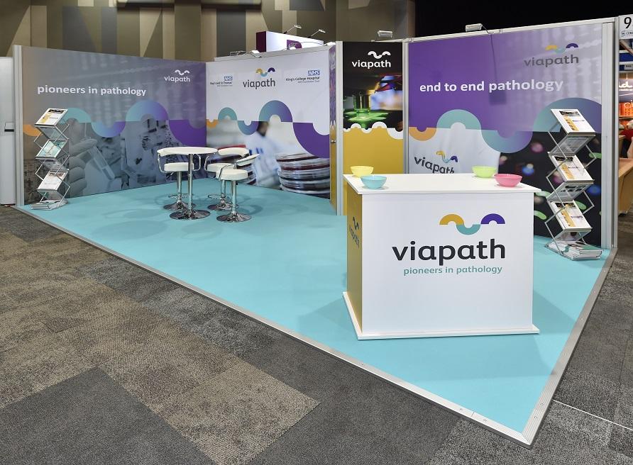 Modular exhibition stand for Viapath