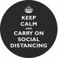 Keep Calm and Carry on Social Distancing Floor Stickers Dark Grey