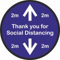 Thank you for social distancing floor sticker