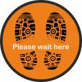 Please wait here social distancing floor stickers