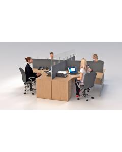 Desk Divider Acrylic Extension Screens 300mm high