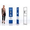 Floor standing sanitiser stand with stainless steel dispenser double sided