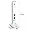 Foot operated sanitiser stand white with dims