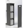 Lockable back panel for foot operated sanitiser stand