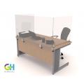 Single desk with acrylic screen