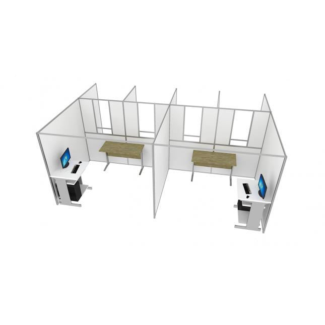 Self contained covid testing unit from test assistant side