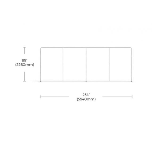 Dimensions for 6m straight fabric exhibition stand