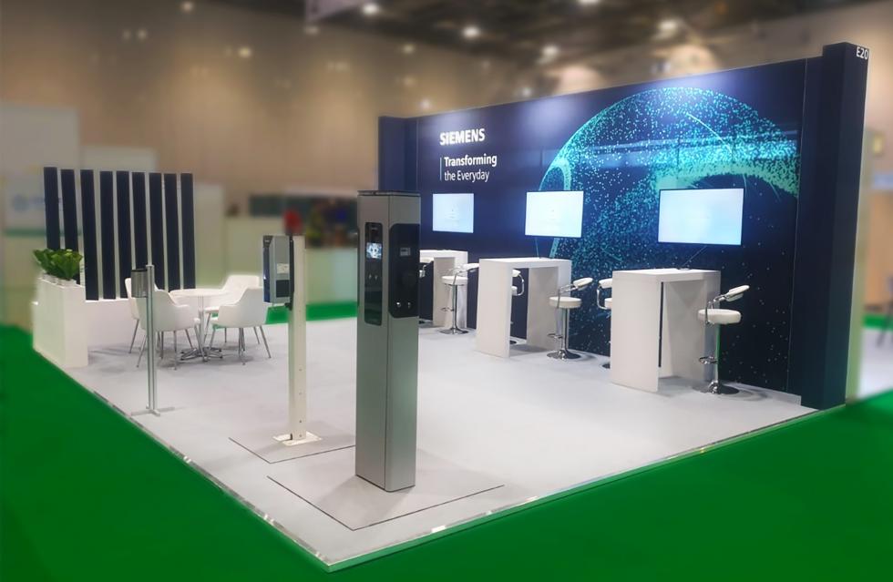 Siemens bespoke exhibition stand at EMEX
