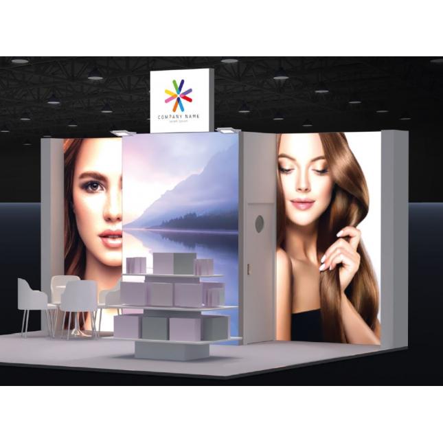 Walk-in store for hired exhibition stand